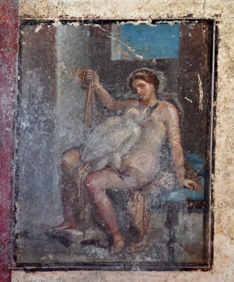 La pintura El Cisne, también fue descubierta junto a la de Leda.