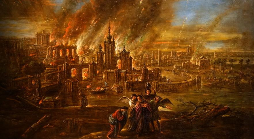 Ilustración de la bíblica destrucción de Sodoma