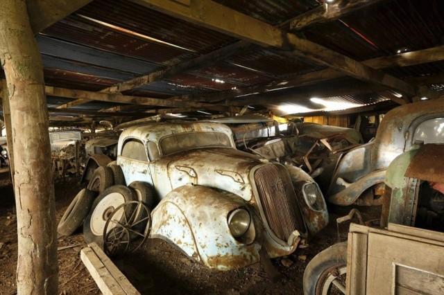 Encuentran una millonaria colección de autos clásicos abandonada en una granja-0